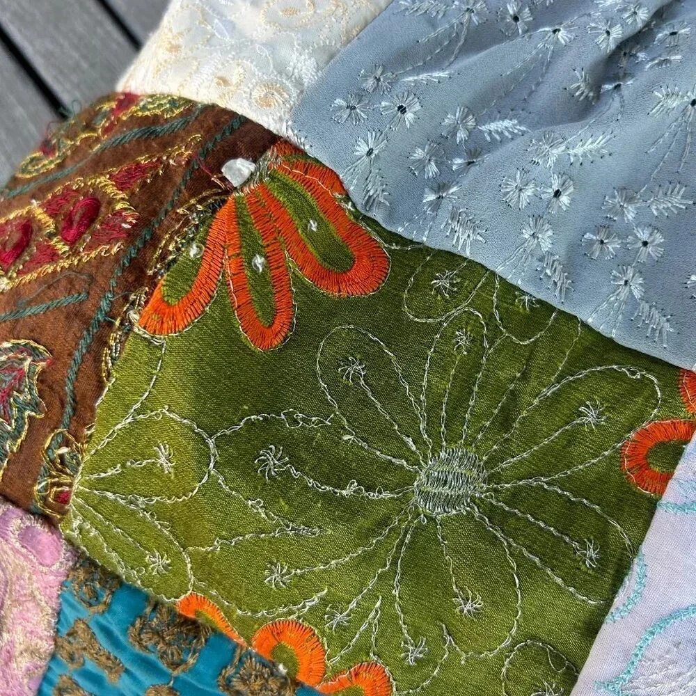 Greater Good Boho Hippie Embroidered Patchwork Cloth Hobo Shoulder Bag
